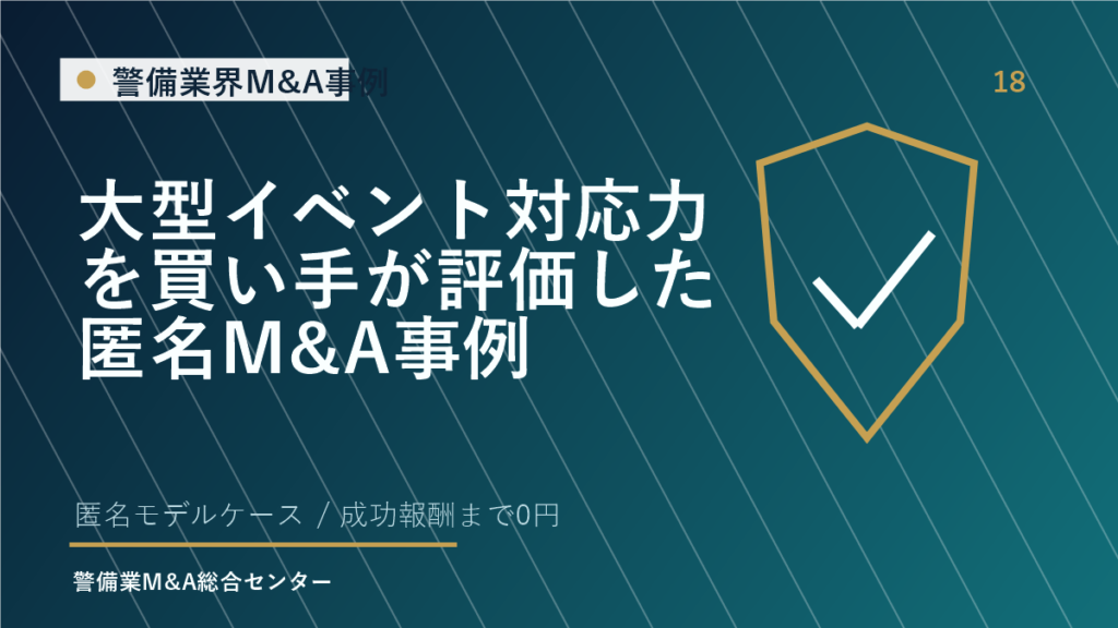 大型イベント対応力を買い手が評価した匿名M&A事例