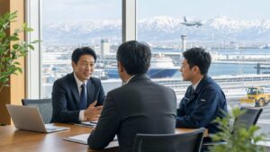 北海道の警備会社M&Aで広域警備・空港港湾・雪害対応・交通誘導の承継実務を示すアイキャッチ画像