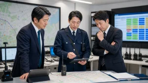警備会社2社のグループ化で管制と現場運用を統合する会議