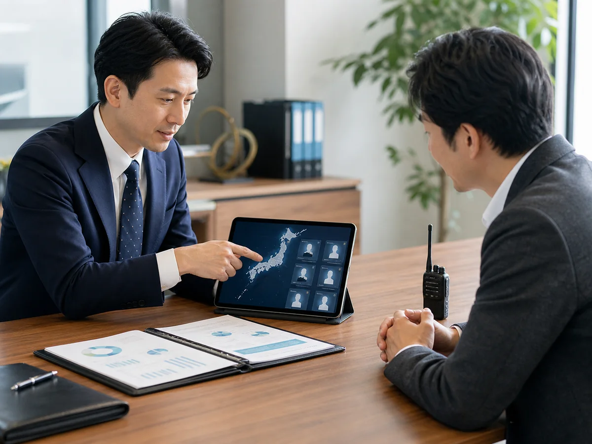 警備会社M&Aで買い手候補を選定する相談の様子